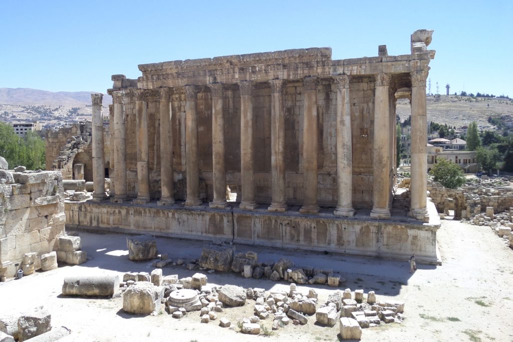 Baalbek, Libanon. Blick auf den Bacchustempel.