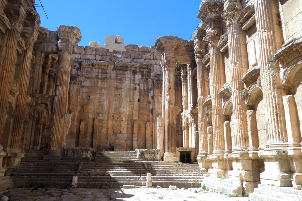 Baalbek, Libanon. Im Inneren des Bacchustempels.