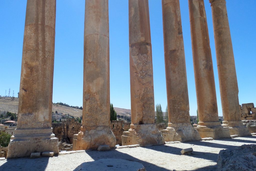 Baalbek, Libanon. Säulen des Jupitertempels.