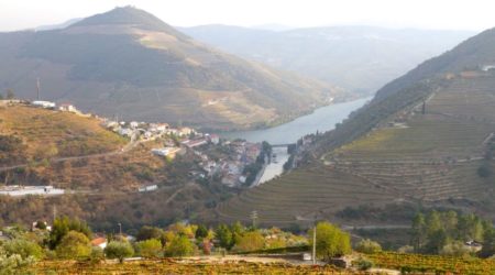 Douro-Tal. Blick von oben auf Pinhão.