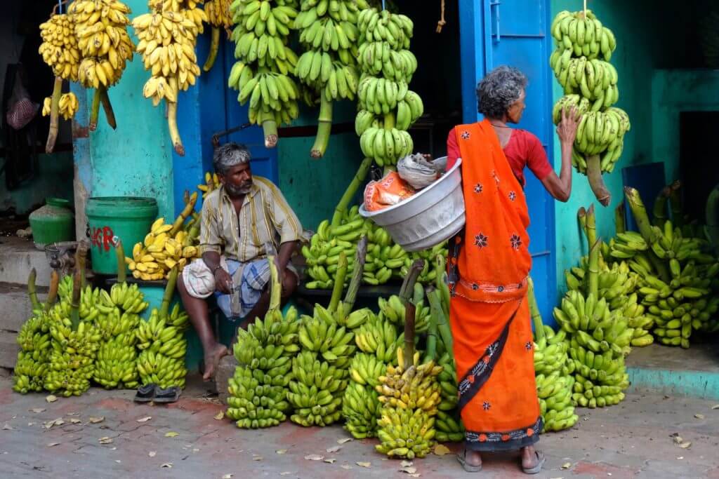 Kultur in Indien: Impressionen vom Bananenmarkt in Madurai