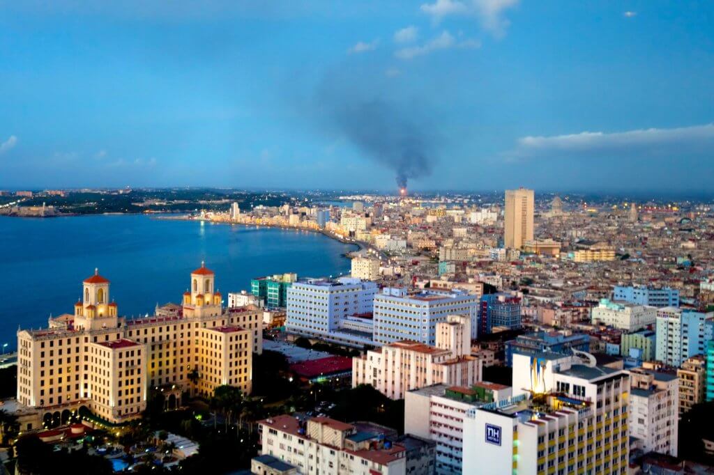 Casa Particular in Havanna, Kuba. Blick vom Edificio Focsa.