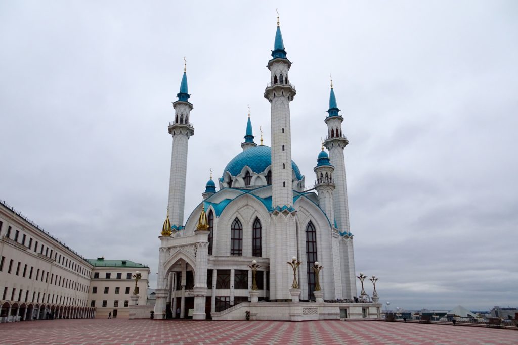 Sportstadt Kasan. Kul-Scharif-Moschee, zweitgrößte Moschee in Russland.