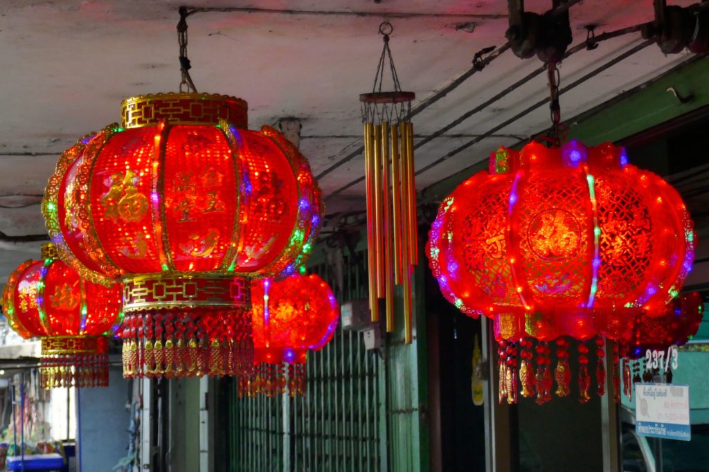 Bangkok. Rote Lampions in Chinatown.