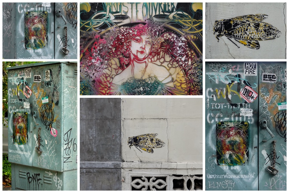 Street-Art-Raritäten in Bangkok: Stencils von Artiste Ouvrier.