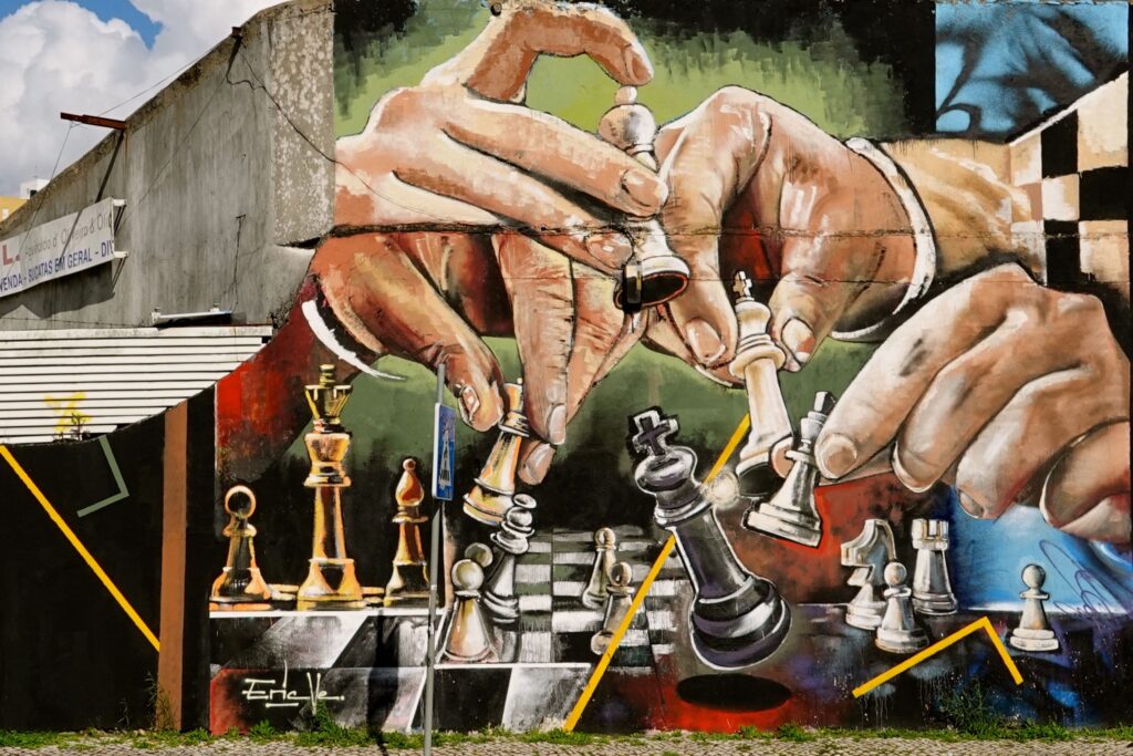 Schachmural von Eric Ventker beim Cor de Chelas Festival in Lissabon
